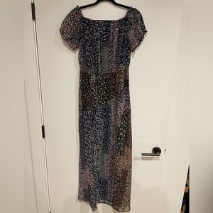 Neva Navy Blue Floral Print Off-the-Shoulder Maxi Dress - Lulu’s